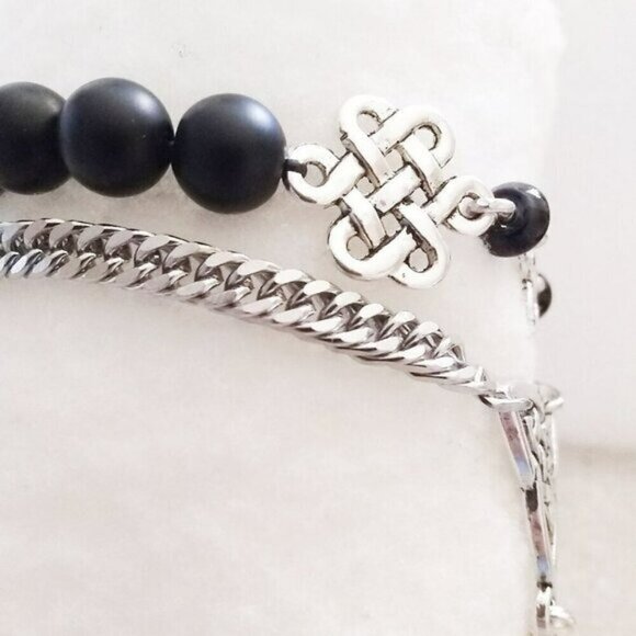 Celtic 2 Bracelet Set - Made to Order in Your Size! Wicca Goth Punk Grunge Pagan - Picture 8 of 12